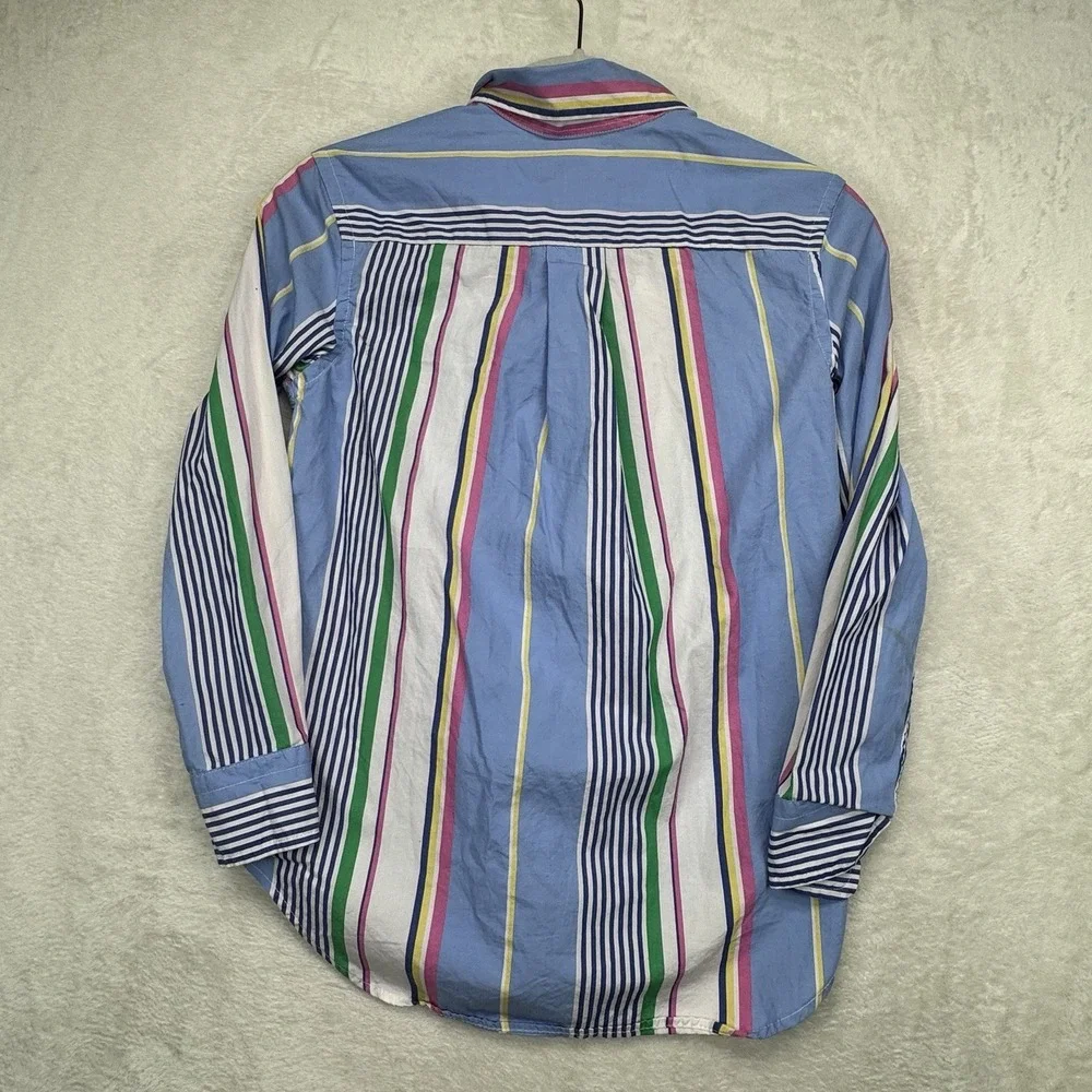 Ralph Lauren Kids‎ Button Down Shirt Boys 8 Multicolor Striped Pony Logo